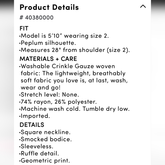 Torrid Peplum Crinkle Gauze Smocked Tank Geo Multi Sz 1X 14-16 - Picture 6 of 10